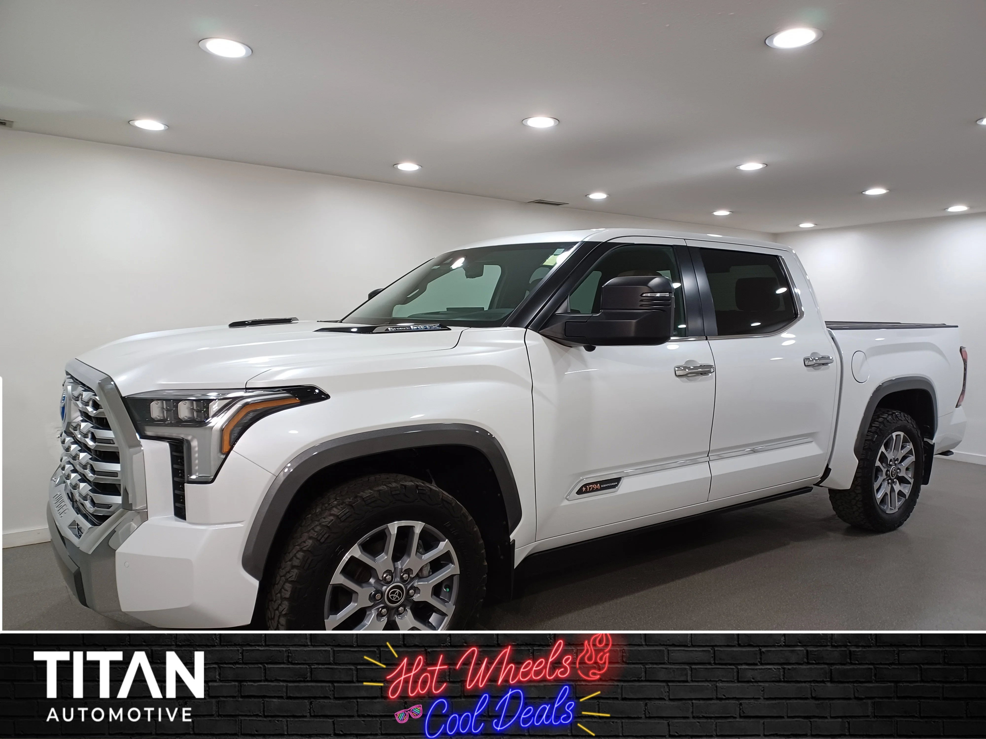 Certified Used 2024 Wind Chill Pearl Toyota 1794 Edition*i-FORCE MAX | 360° Cam | Cooled Leather | Pano Roof | Htd Wheel | Tow Pkg | JBL® image 1