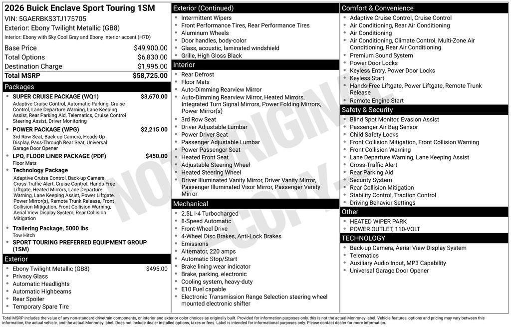 New 2026 Ebony Twilight Metallic Buick Sport Touring image 32