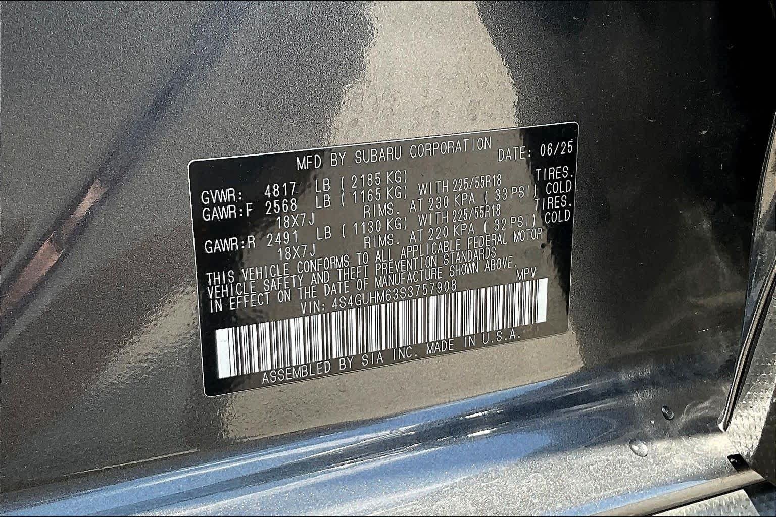 Used 2025 Magnetite Gray Metallic Subaru Limited image 35
