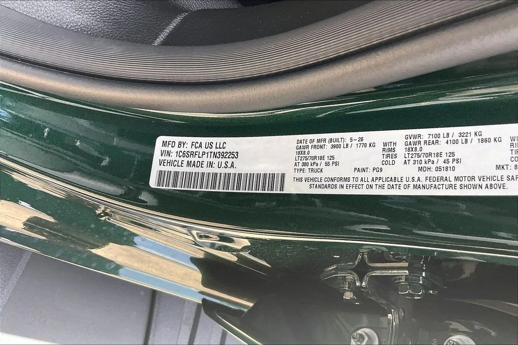 New 2026 Serrano-Green Metallic Exterior Paint RAM Rebel image 11