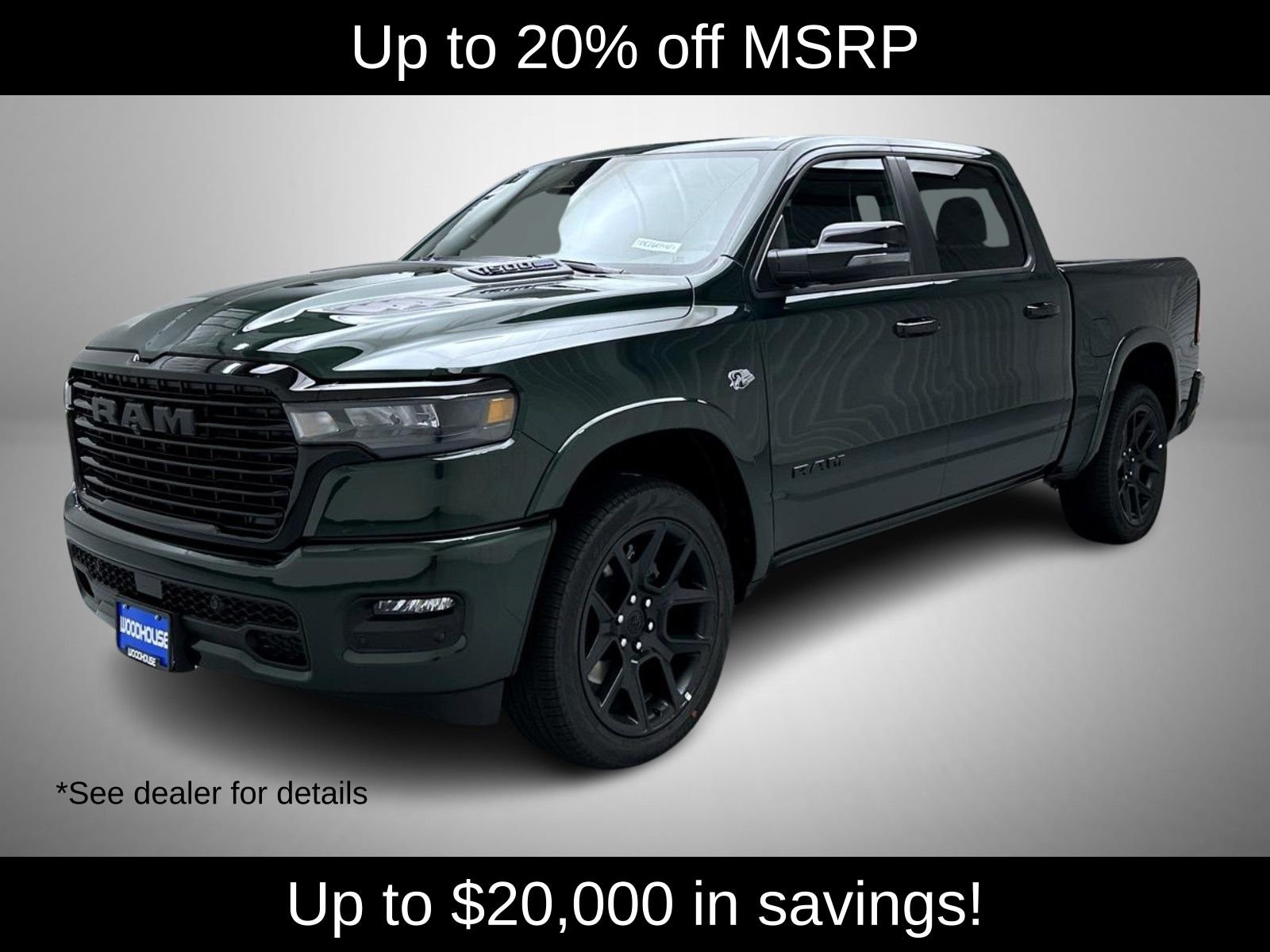 New 2026 Serrano-Green Metallic Exterior Paint RAM Laramie image 1