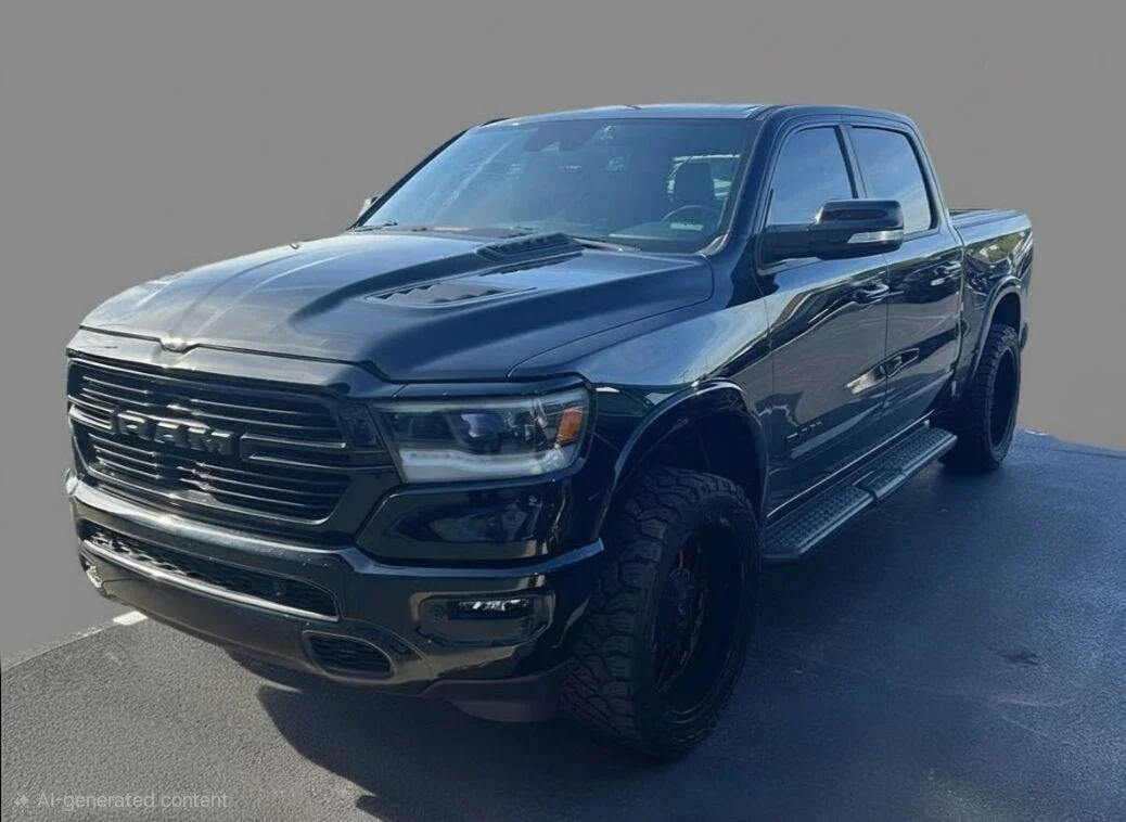 Used 2021 Diamond Black Crystal Pearlcoat Ram Laramie image 2