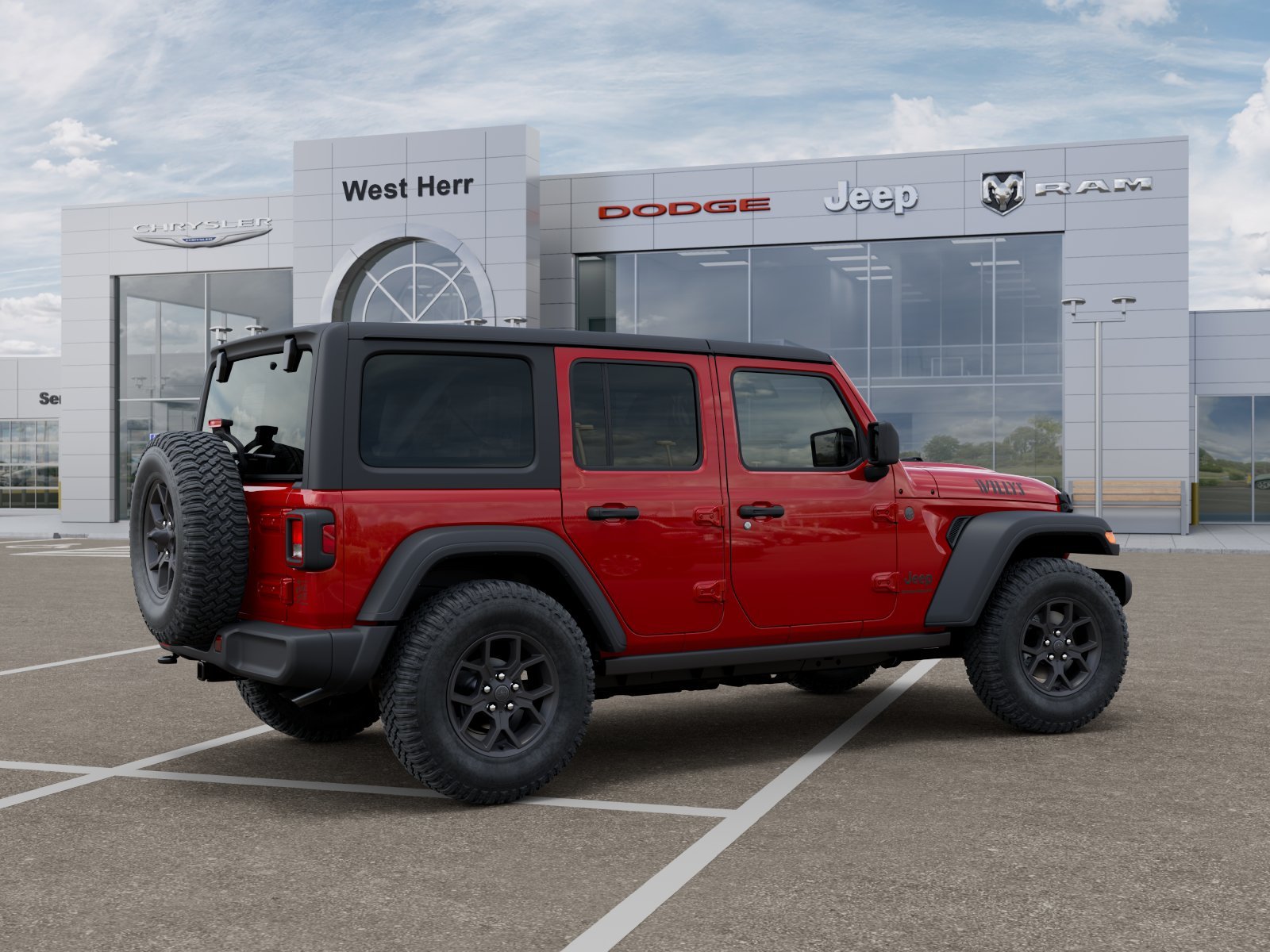 New 2026 Firecracker Red Clear-Coat Exterior Paint Jeep WRANGLER 4-DOOR WILLYS image 30