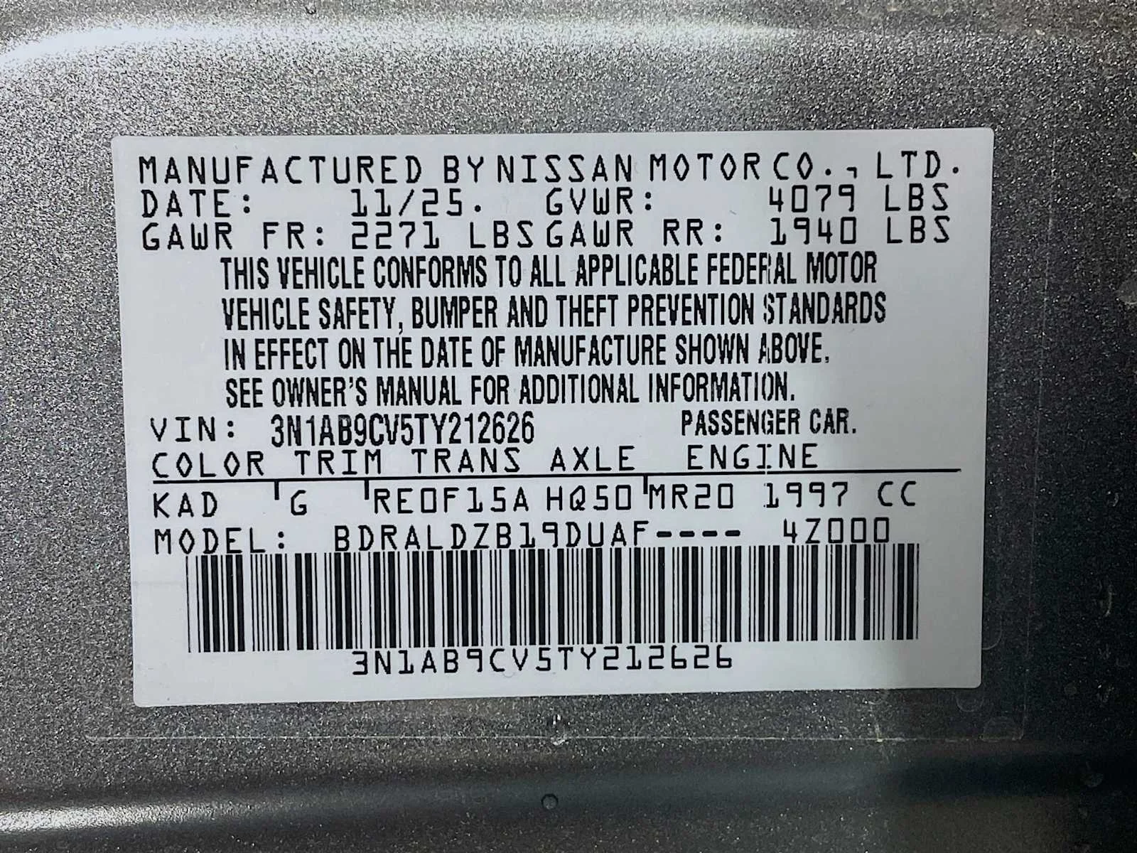New 2026 Gun Metallic Nissan SV image 6