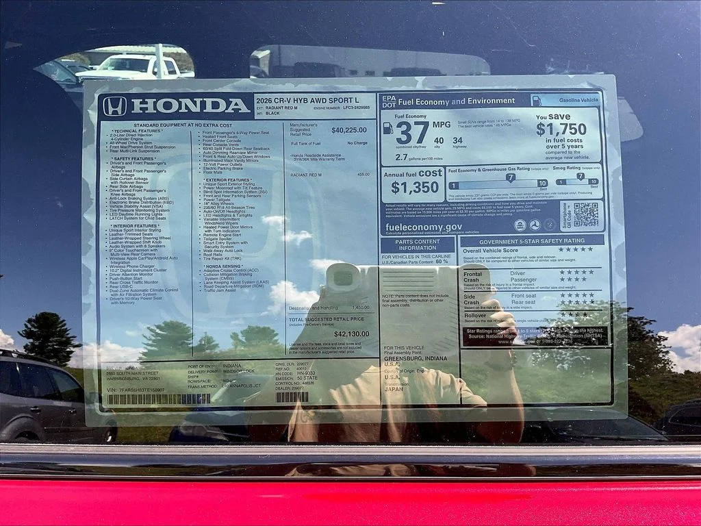 New 2026 Radiant Red Metallic Honda AWD Sport-L Hybrid image 34