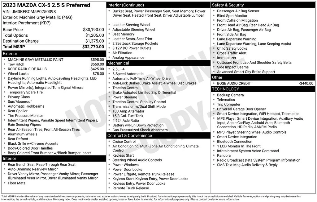 Certified Used 2023 Gray Mazda 2.5 S Preferred Package image 31