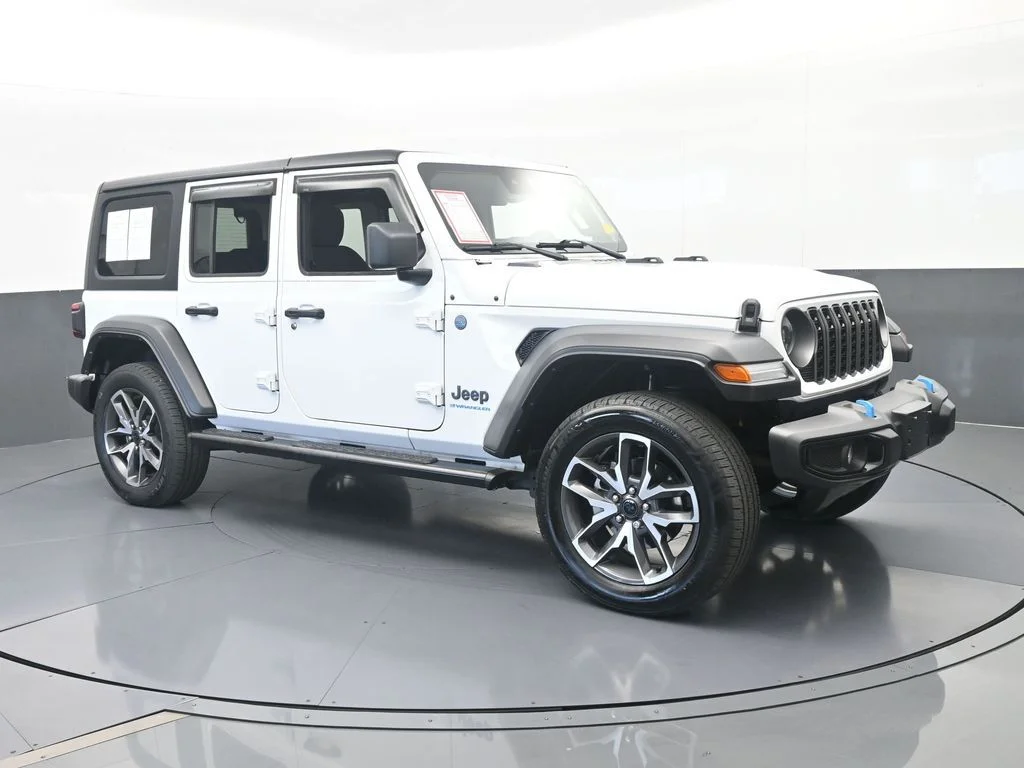 Used 2024 Bright White Clearcoat Jeep Sport S 4xe image 8