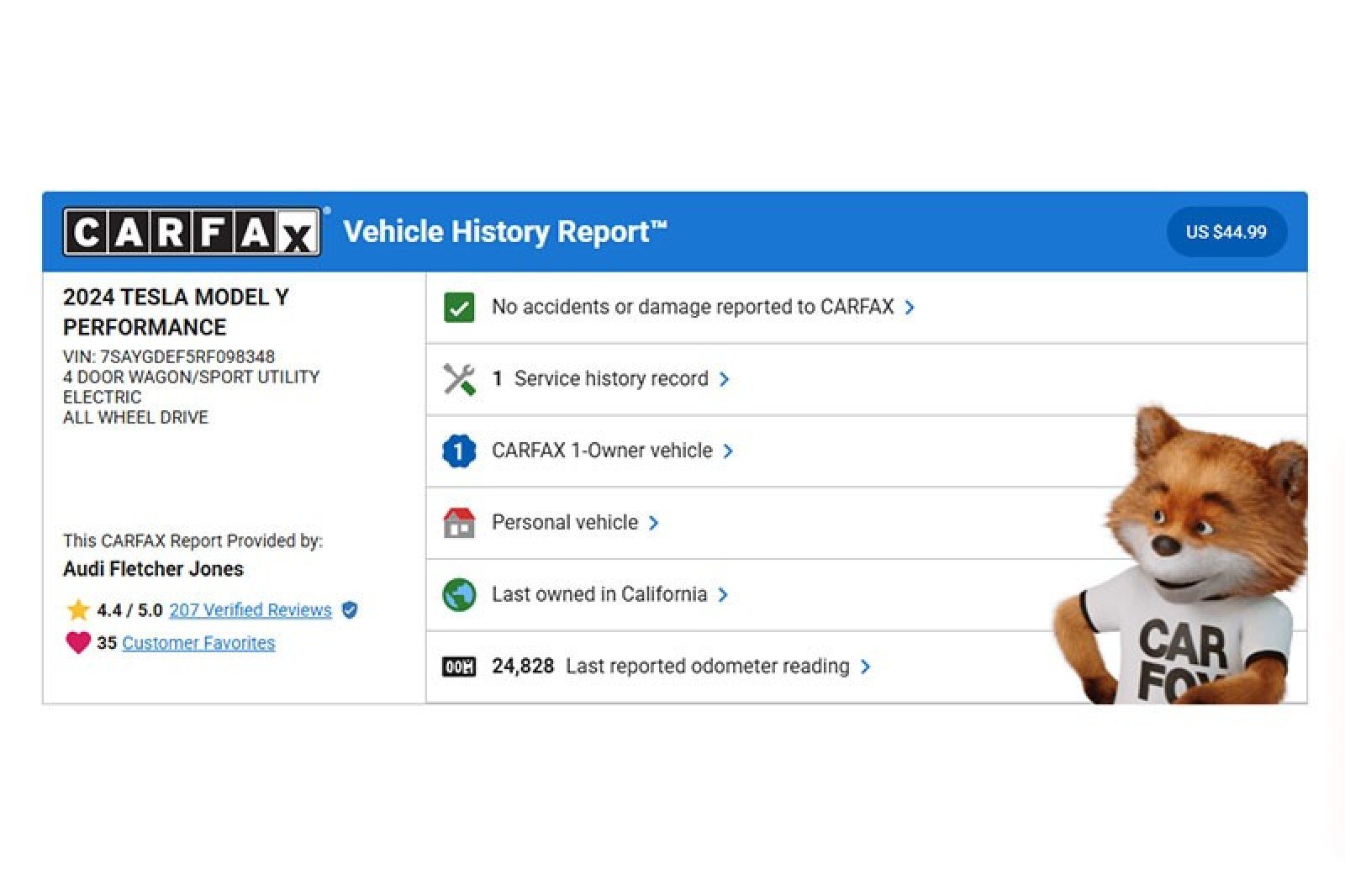 Used 2024 Tesla Model Y Performance with VIN 7SAYGDEF5RF098348 for sale in Kansas City