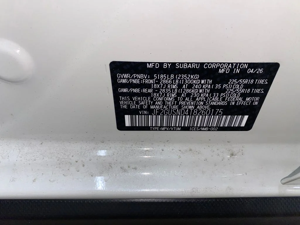 New 2026 White Subaru Limited image 27