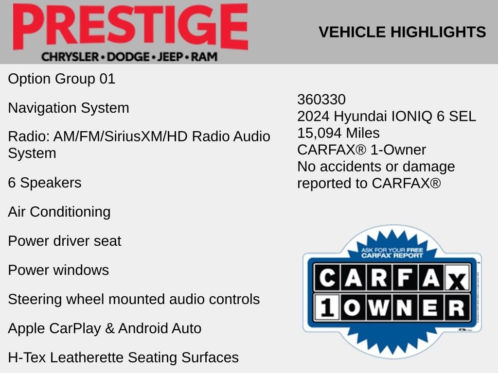 Used 2024 Hyundai IONIQ 6 SEL with VIN KMHM34AA5RA075335 for sale in Las Vegas, NV