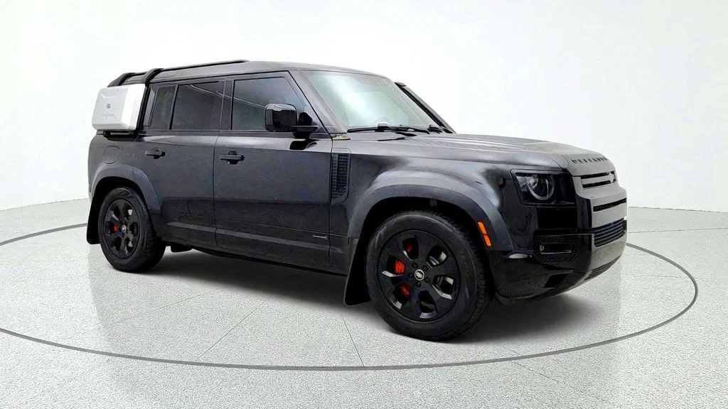 Used 2023 Santorini Black Metallic Land Rover 110 X AWD w/ Explorer Pack, Extended Black Ext. & Towing Pack image 3