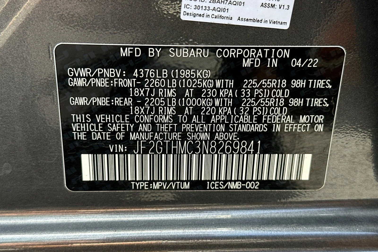 Used 2022 Gray Subaru Limited image 37