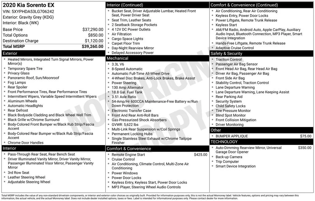 Used 2020 Gray Kia EX image 80