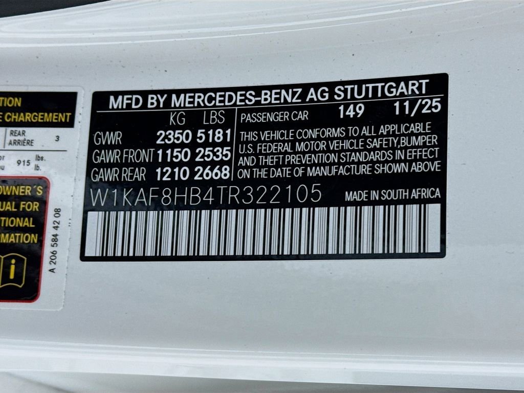 New 2026 Polar White Mercedes-Benz AMG® C 43 4MATIC® Sedan image 66