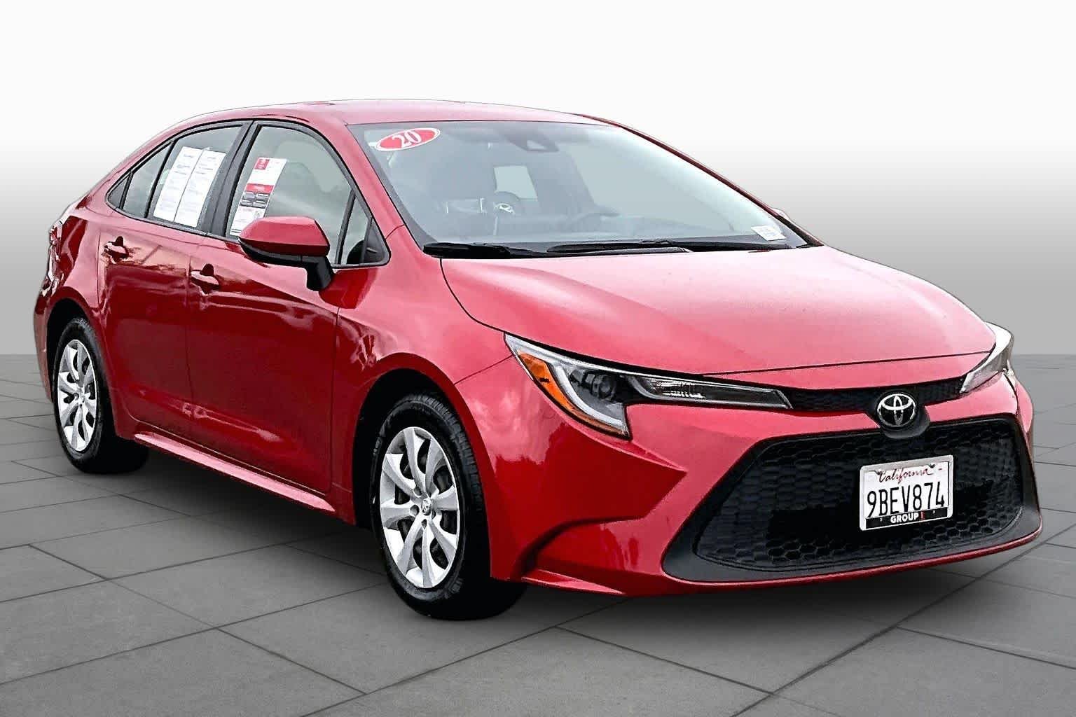 Used 2020 Barcelona Red Metallic Toyota LE image 2
