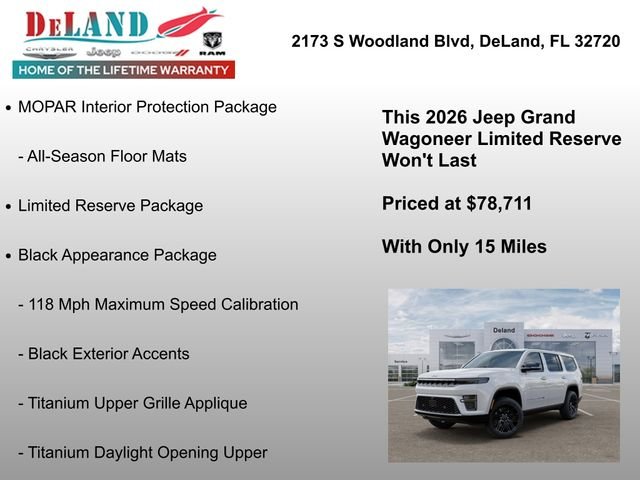 New 2026 Bright White Clear-Coat Exterior Paint Jeep Limited Reserve image 24