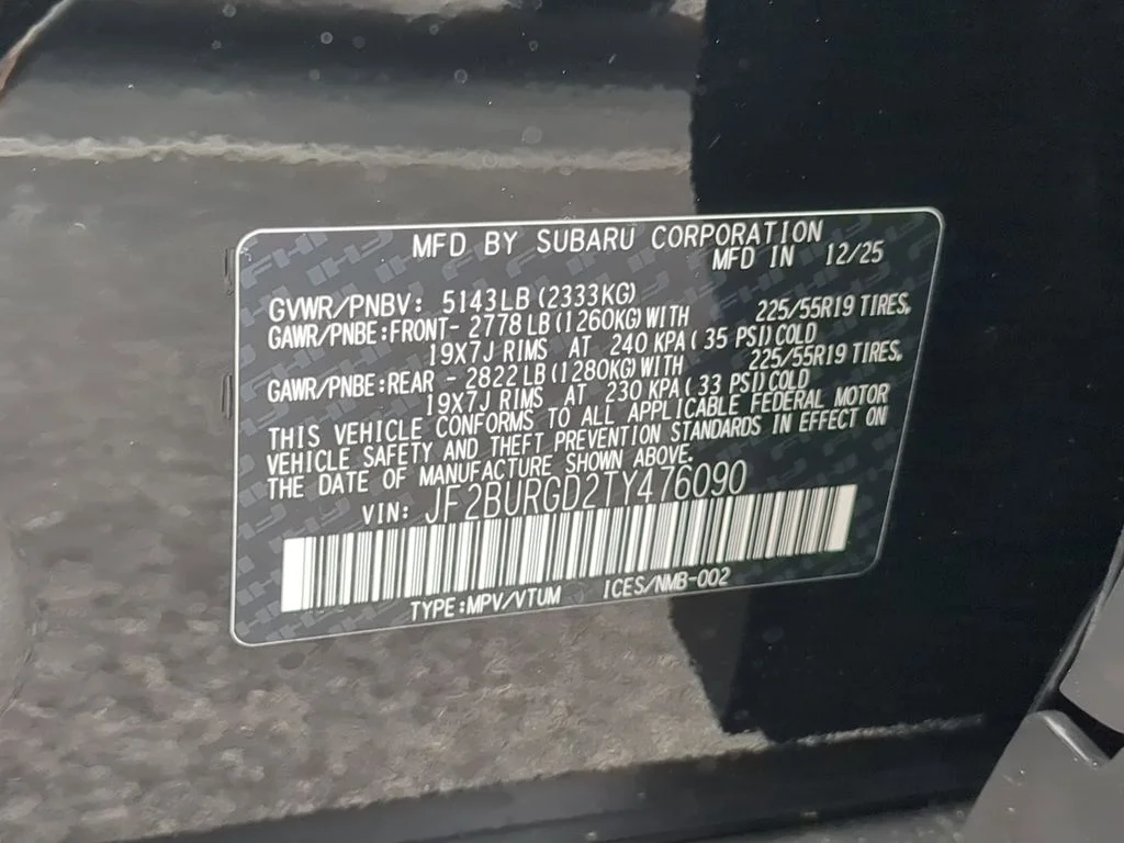 New 2026 CRYSTAL BLACK SILICA Subaru Limited XT image 34
