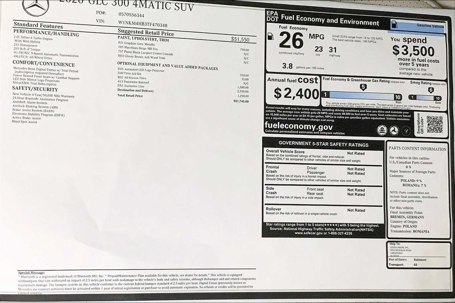 New 2026 Graphite Grey Metallic Mercedes-Benz GLC 300 image 26