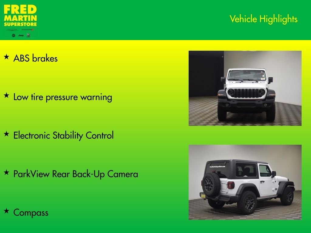 New 2026 Bright White Clear-Coat Exterior Paint Jeep Sport S image 27