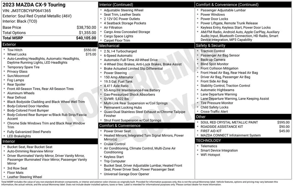 Used 2023 Red Mazda Touring image 16