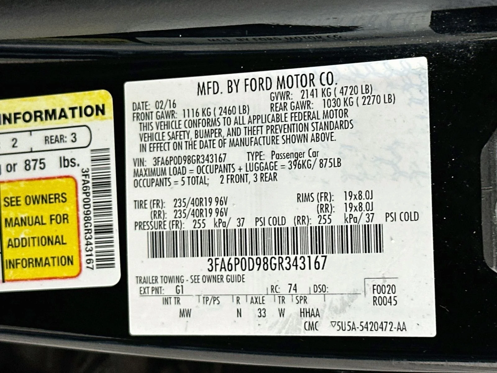 Used 2016 Shadow Black Ford Titanium image 34