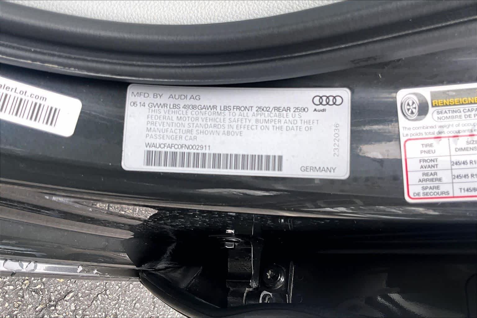 Used 2015 Dakota Gray Metallic Audi 2.0T Premium image 31