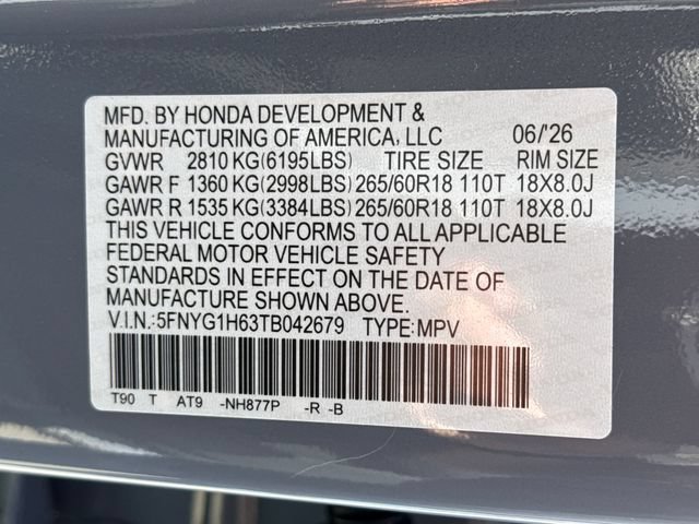 New 2026 Sonic Gray Pearl Honda TrailSport image 21