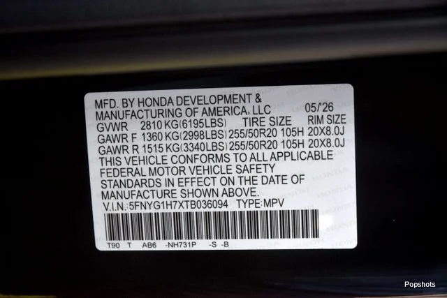 New 2026 Crystal Black Pearl Honda AWD Touring Blackout image 23