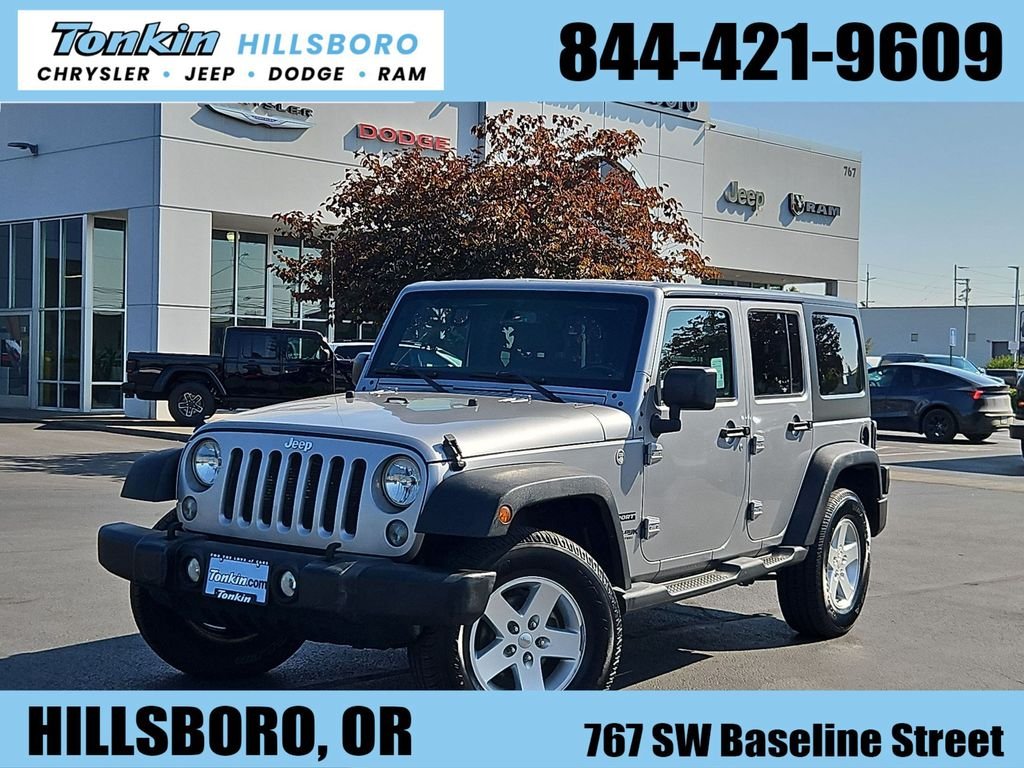 Used 2018 Billet Silver Metallic Clearcoat Jeep Unlimited Sport image 1