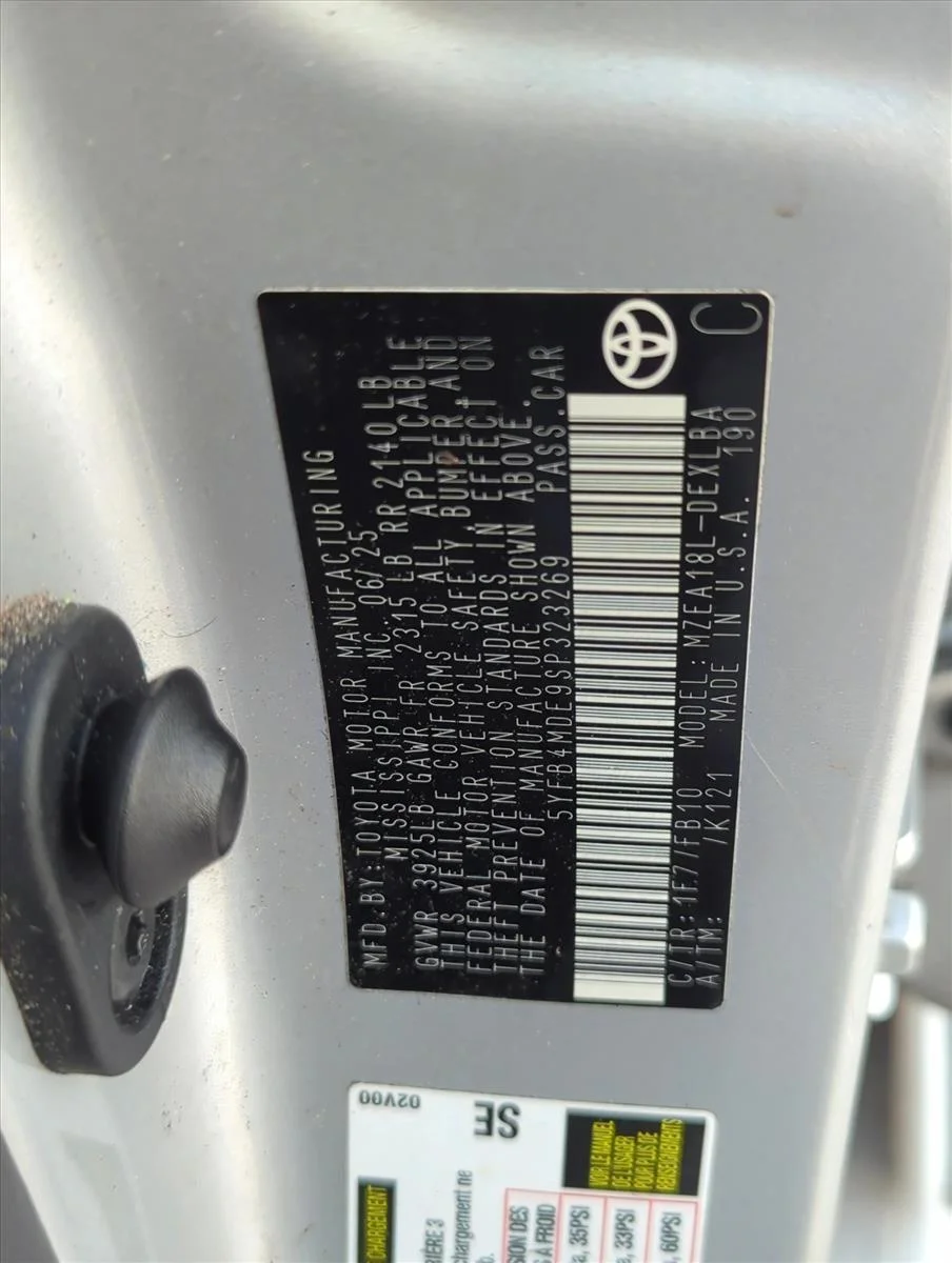 Used 2025 Classic Silver Metallic Toyota LE image 2