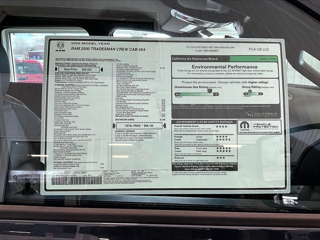 New 2026 Diamond Black Crystal Pearlcoat Ram Tradesman image 16