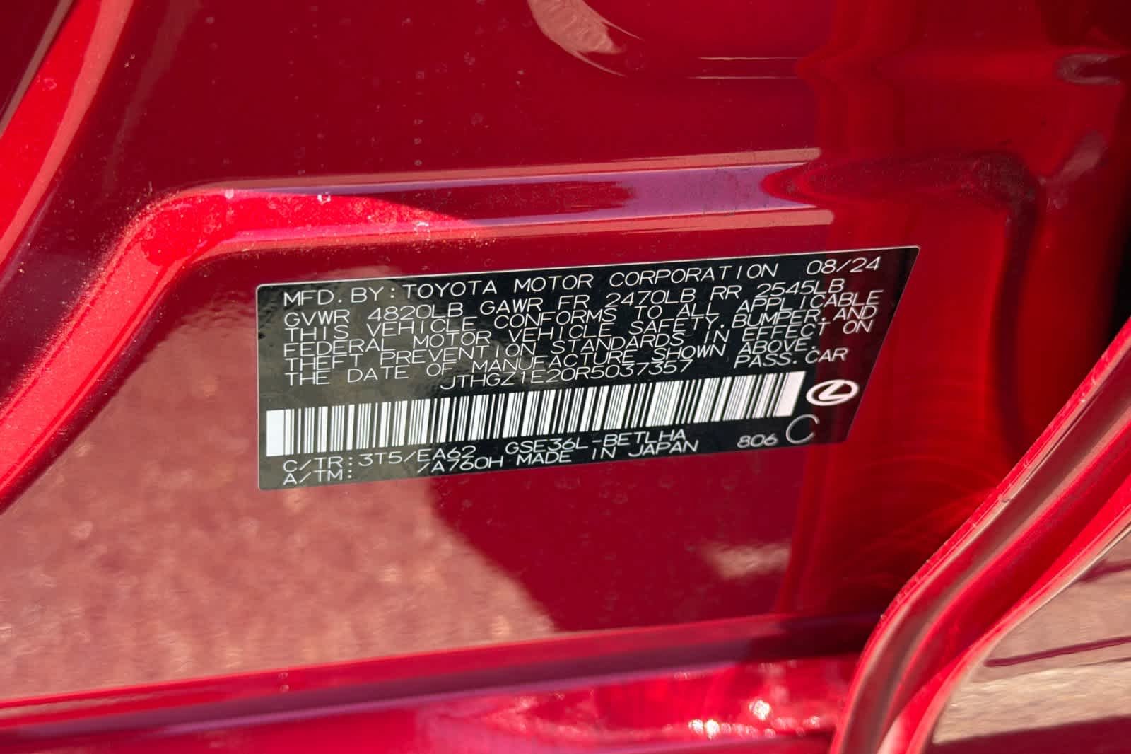 Certified Used 2024 Infrared Lexus F SPORT image 33