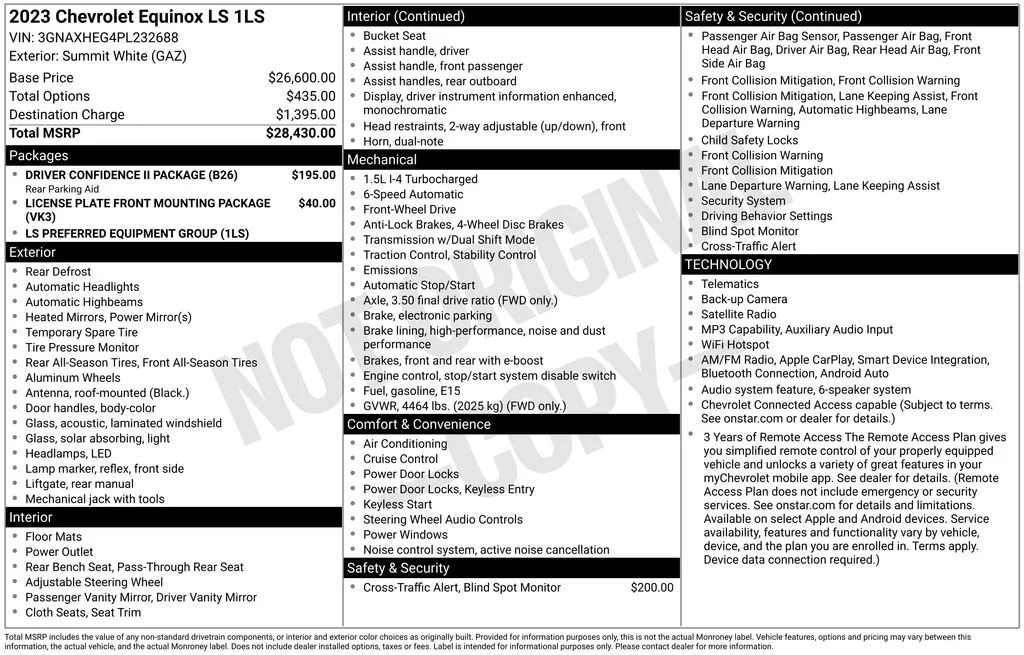 Used 2023 White Chevrolet LS image 16