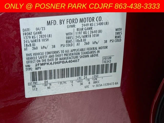 Used 2023 Red Ford SEL image 31