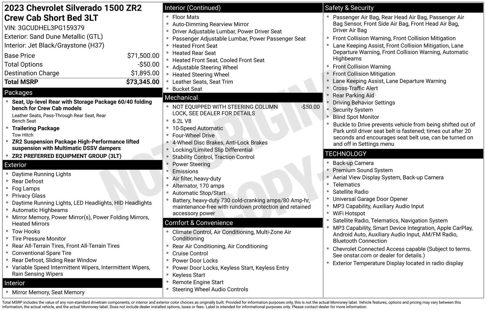 Used 2023 Beige Chevrolet ZR2 image 36