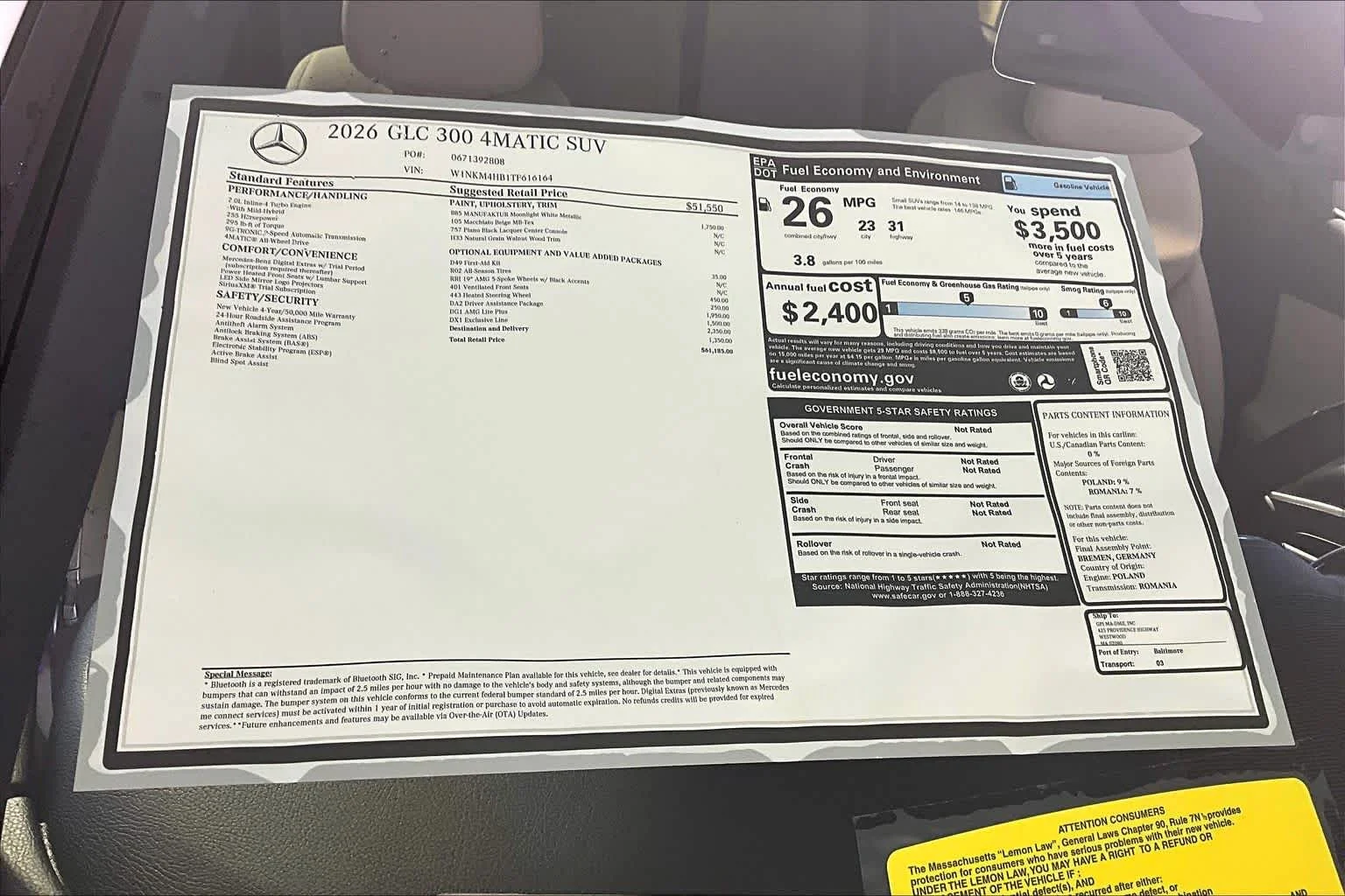 New 2026 MANUFAKTUR Moonlight White Metallic Mercedes-Benz GLC 300 image 18