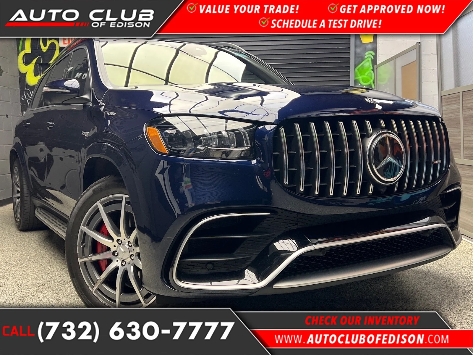 Used 2021 Lunar Blue Metallic (890) Mercedes-Benz AMG® GLS 63 image 1