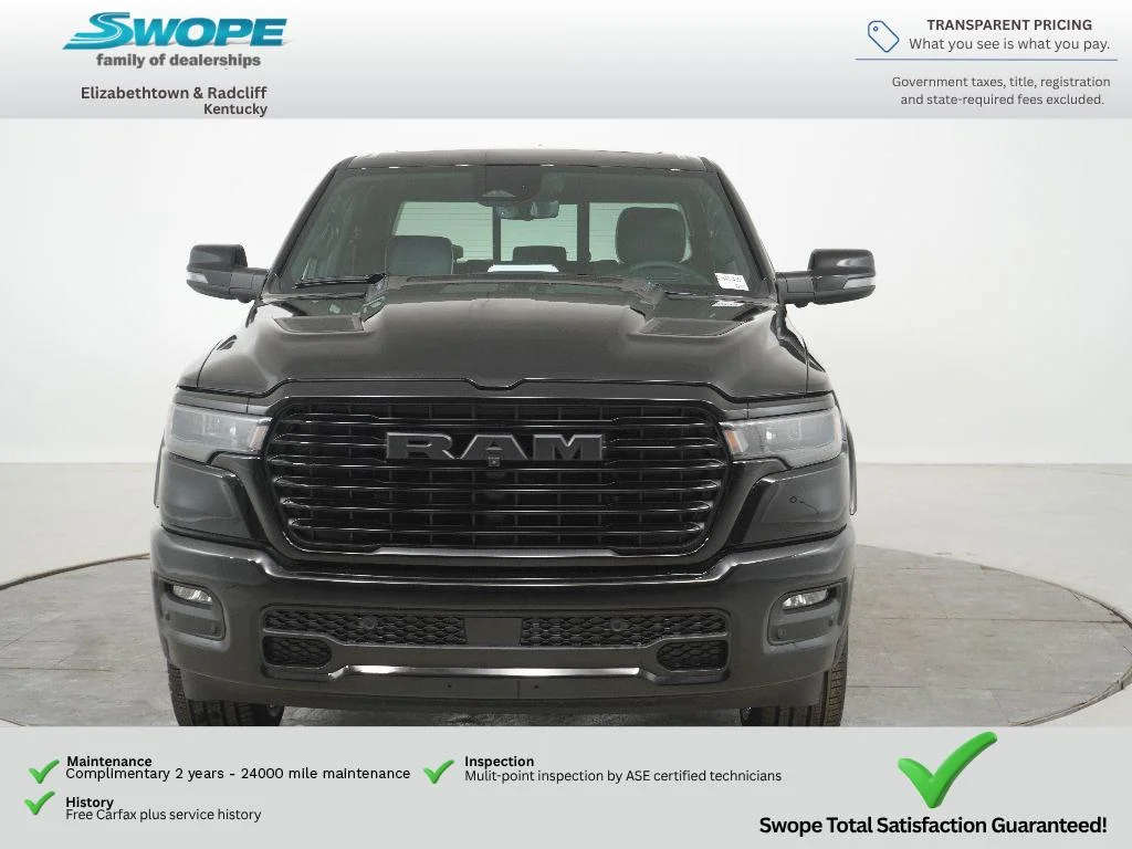 New 2026 Diamond Black Crystal Pearl-Coat Exterior Paint RAM Laramie image 8