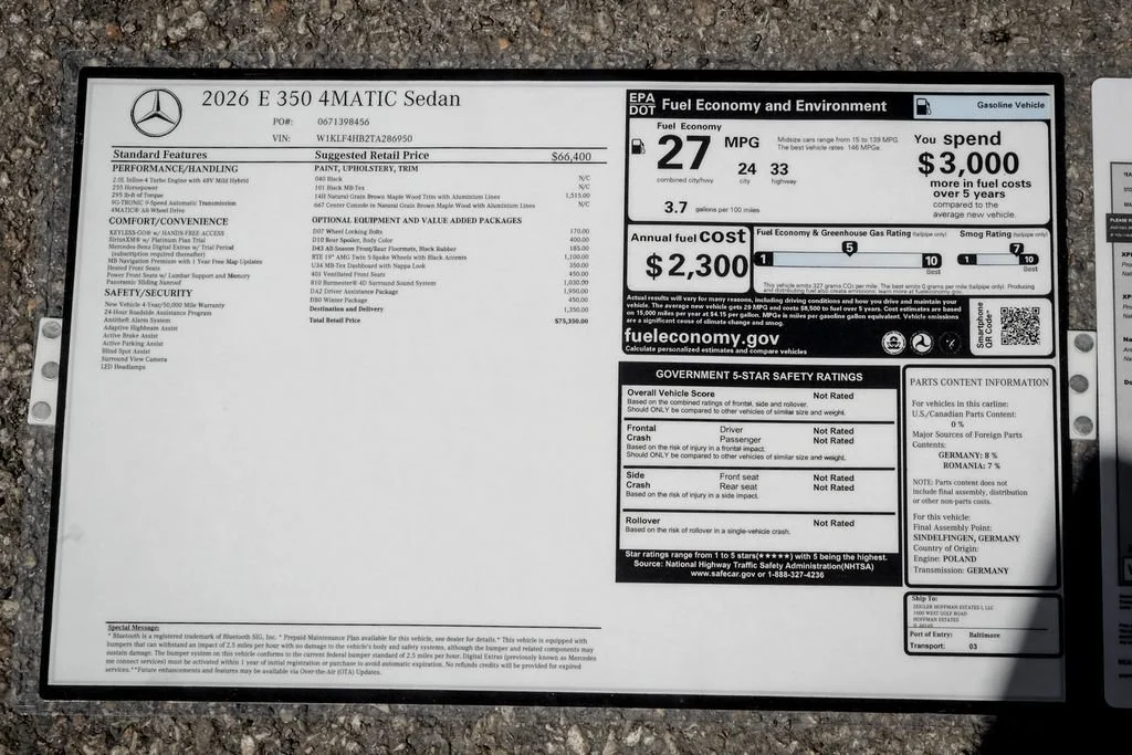 New 2026 Black Mercedes-Benz E 350 image 59