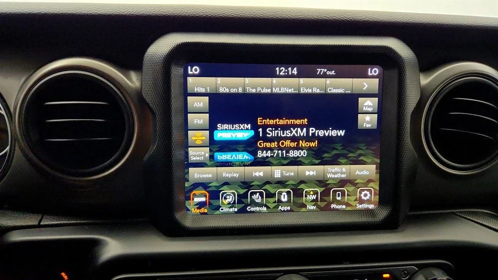 Used 2022 Black Clearcoat Jeep Unlimited Willys 4x4 w/ Sky One-Touch Top & Alpine Audio image 18