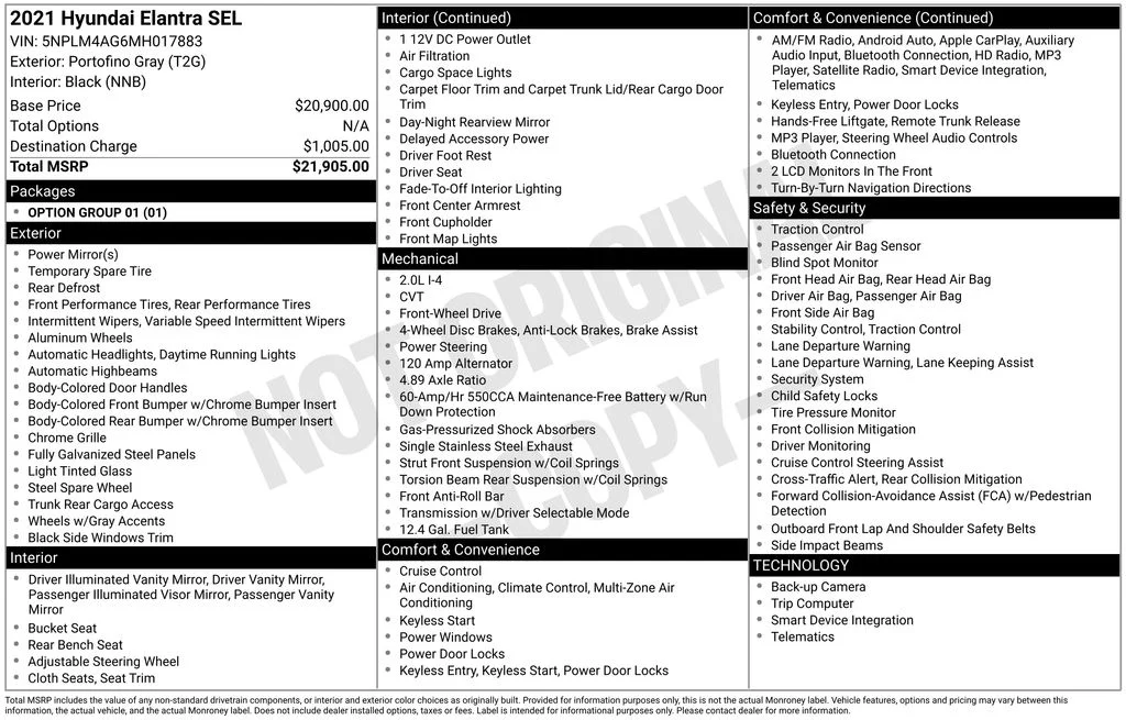 Used 2021 Gray Hyundai SEL image 17