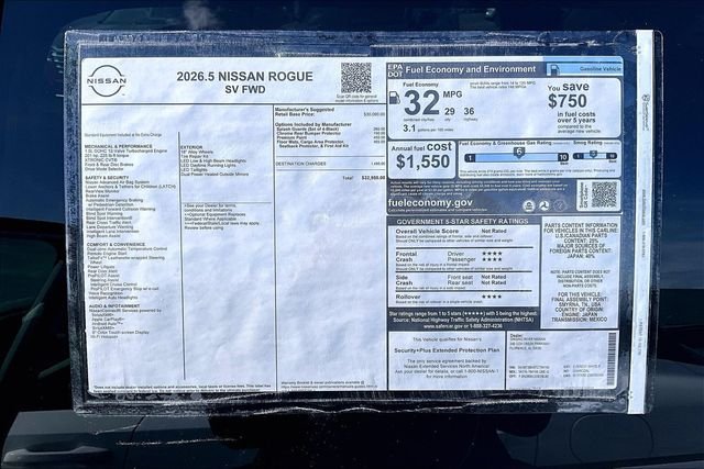 New 2026 Nissan Rogue SV 4D Sport Utility