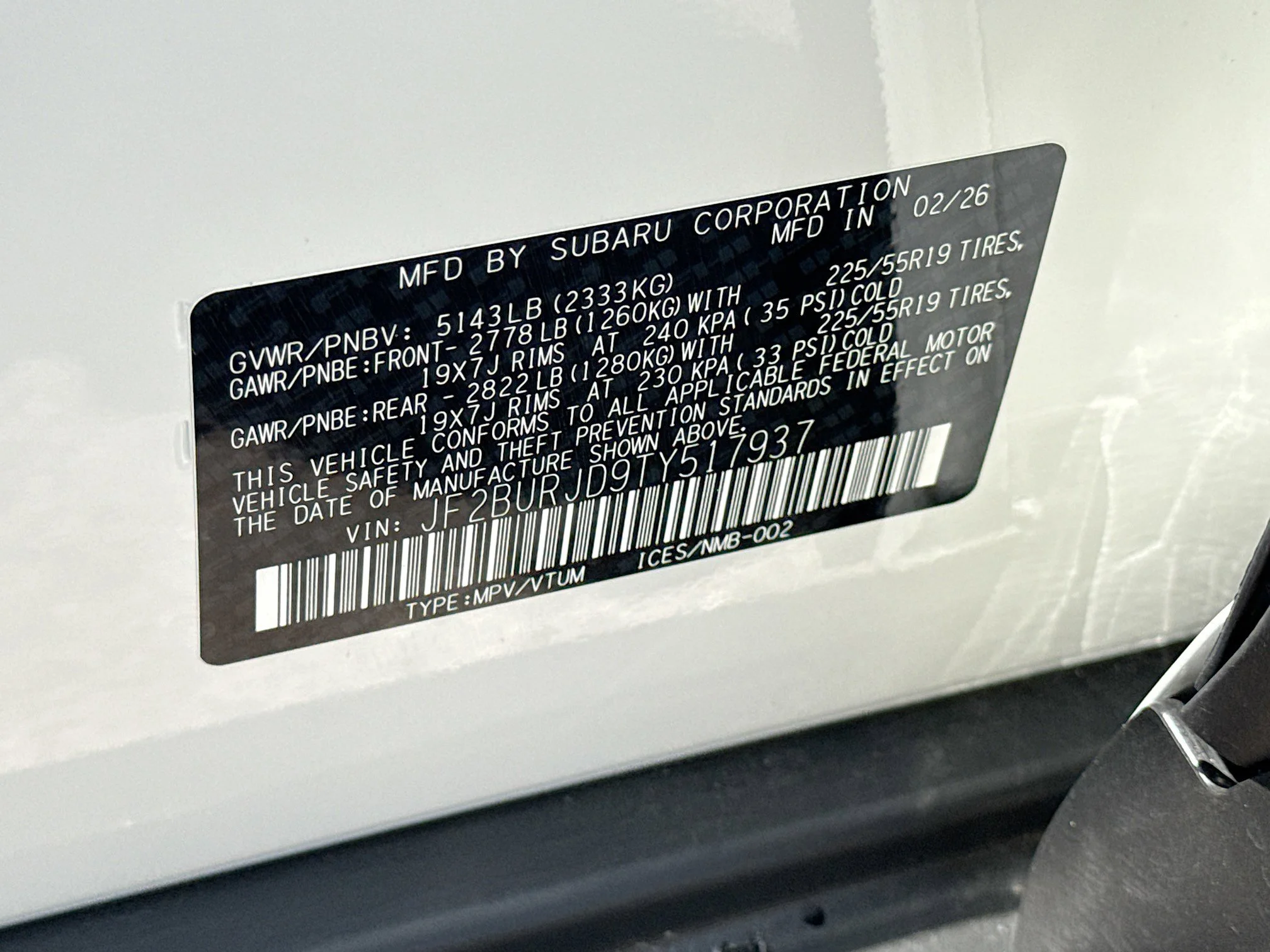 New 2026 Crystal White Pearl Subaru Touring XT image 42
