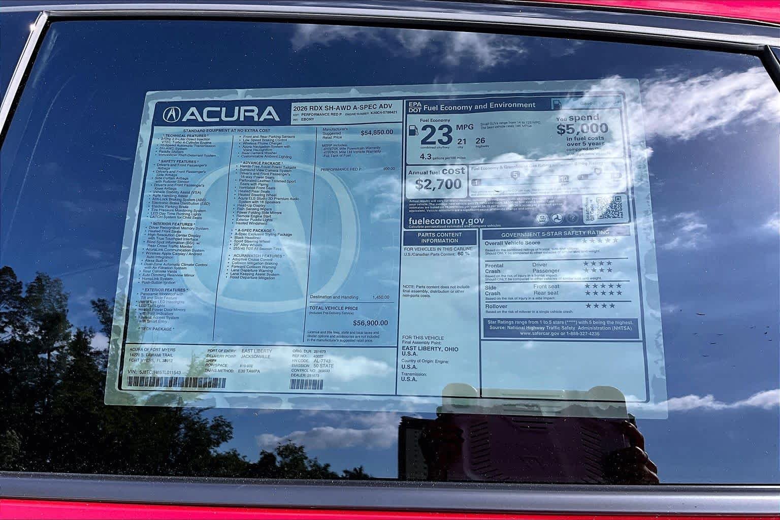 New 2026 Performance Red Pearl Acura w/A-Spec Advance Package image 22