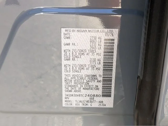 New 2026 Boulder Gray Pearl / Super Black Two-tone Nissan Platinum image 32