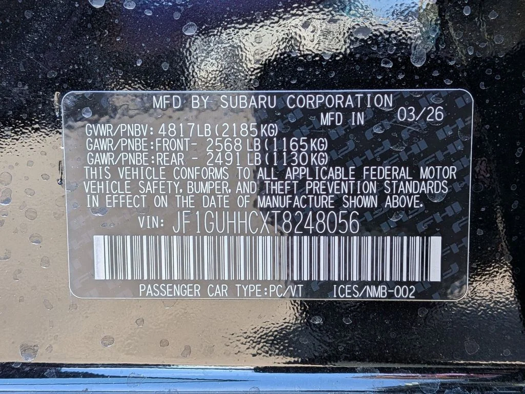 New 2026 CRYSTAL BLACK SILICA Subaru RS image 24