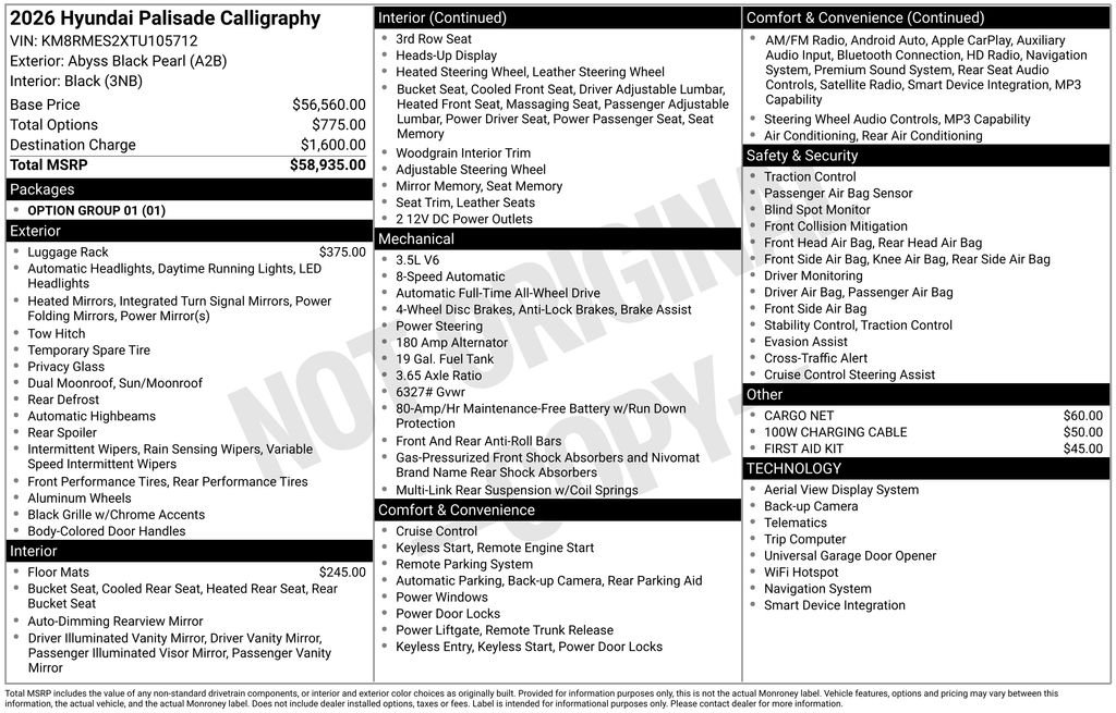New 2026 Black Hyundai Calligraphy AWD image 27