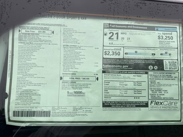 New 2026 Bright White Clear-Coat Exterior Paint Jeep Sport S image 31