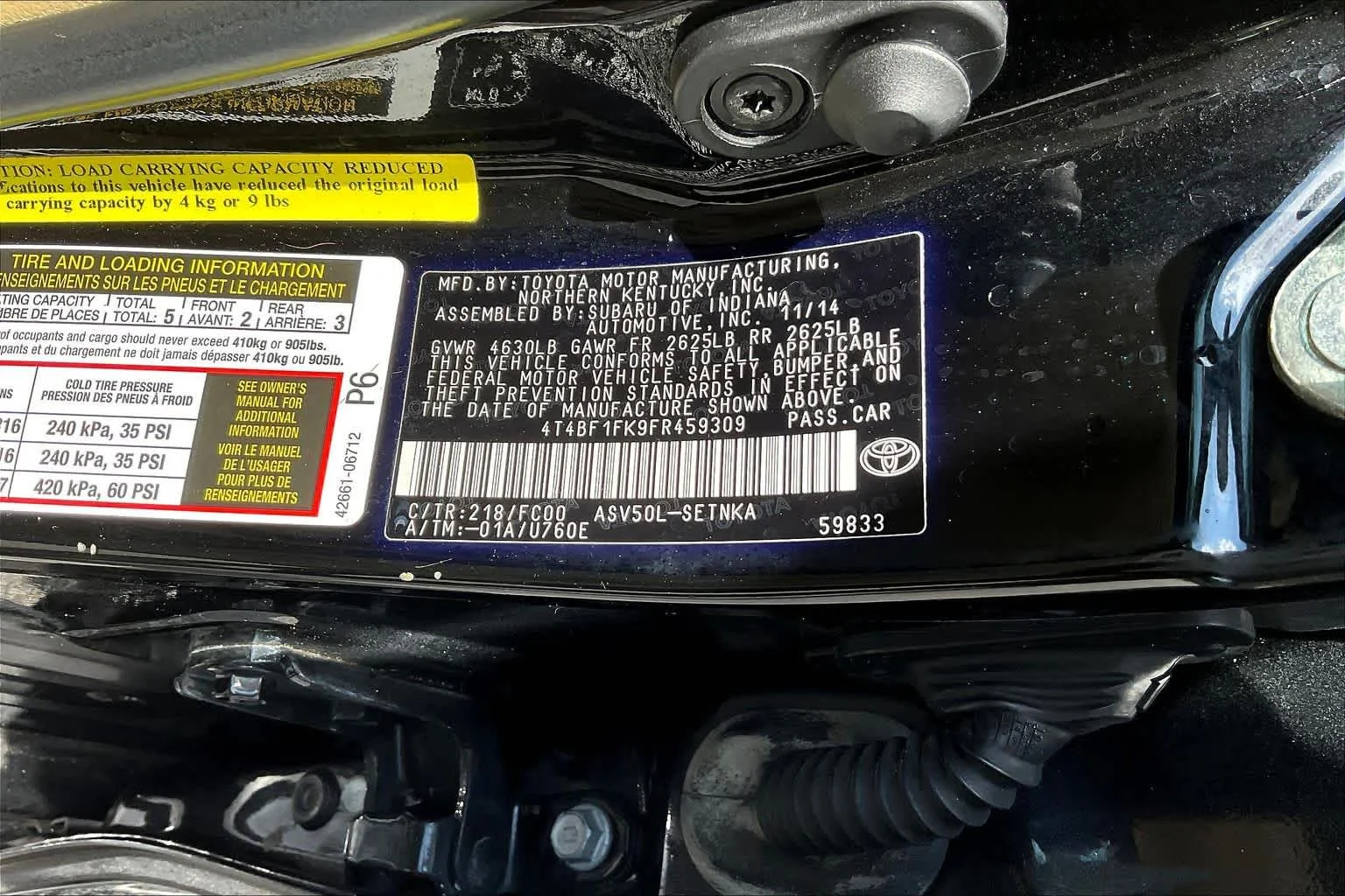 Used 2015 Attitude Black Toyota LE image 33
