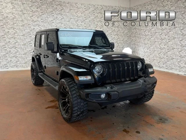 Used 2021 Black Jeep Unlimited Sahara Altitude image 1